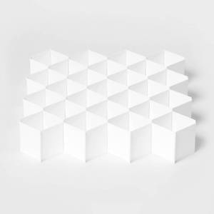 lot 1087 image: Honeycomb Drawer Divider Diamond Opening - Brightroom Polypropylene Sock & Clothes Organizer, 14.02 x 18.09, White - Retail $10
