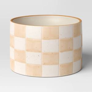 lot 1088 image: Checker Stoneware Indoor Outdoor Planter Pot Ivory 5.88x5.88 - Threshold - Retail $15
