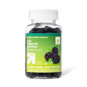 lot 1112 image: Melatonin Dietary Supplement Gummies - Fruit - 60ct - up&up - Retail $9