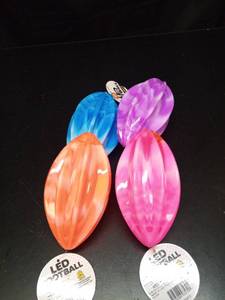 lot 1117 image: LED Football 4-Pack Blue Orange Pink Purple - Retail $0