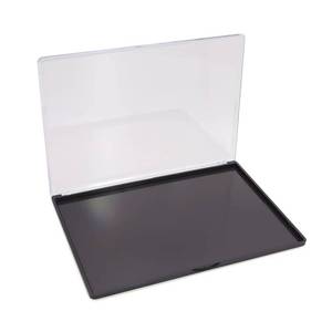 lot 1120 image: Snowso XL Large Empty Magnetic Eyeshadow Palette with Clear Top, Travel Makeup Organizer with 40Pcs Adhesive Metal Stickers For DIY Your Own Powder Palette (XL Large - 9.25x6.57) - Retail $18