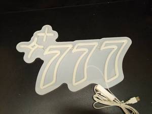 lot 1124 image: Lucky 777 Neon Sign with Cross Symbol USB Power - Retail $0