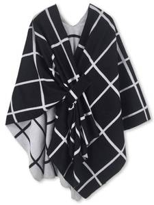 lot 1160 image: Women Poncho Shawl Cardigan Open Front Elegant Cape Wrap - Retail $37