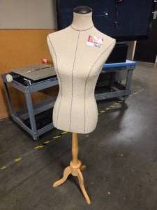 lot 18628 image: Female Mannequin Torso With A Wood Stand
