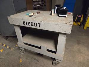 lot 18533 image: Work Table with Lower Shelf and Casters