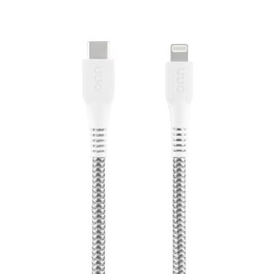 lot 1098 image: onn 6ft Lightning to USB-C Braided Charging Cable, Fast Charging, MFI Certified, White - Compatible with iPhone 14131211XXRXS8765, iPad, Airpods and more