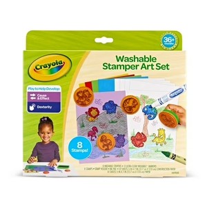 lot 23401 image: Crayola My First Stamper Art Kit, With Washable Markers, Less Mess Arts & Crafts, Preschool Supplies, Learning Toys for Toddlers Ages 3
