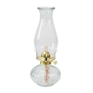 lot 1013 image: Chonsun Oil Lamp 12.6 Vintage Gold Accent Home Decor Clear Glass Chimney