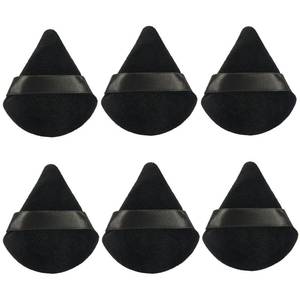 lot 22262 image: RockFancy Powder Puff Triangle 6Pcs for Loose Setting Powder, Foundation, Soft Velour Face Makeup Puff, Washable WetDry Sponge for Under Eye, Contour, Nose, Sturdy Design with Low Absorption, Black