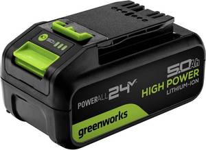lot 22272 image: Greenworks 24V 5.0Ah Lithium-Ion High-Power Battery, Upgraded with 35% Power Boost (Genuine Greenworks Battery 150 Compatible Tools)