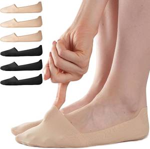 lot 22278 image: Sofier No Show Socks Womens, Non Slip Low Cut 6 Pairs Thin Silky Dress Footies Liner Invisible Socks Flats Loafers Sneakers