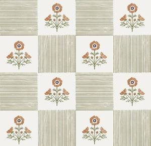 lot 22288 image: Guvana Green Floral Peel and Stick Wallpaper Boho Contact Paper Vintage Floral Self-Adhesive Removable Waterproof Wallpaper Renter Friendly 394 17.3 for Bedroom Livingroom Hallway Cabinets Drawer