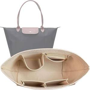 lot 22289 image: Lckaey Purse Organizer Insert for Longchamp, Premium Felt Long Champ Le Pliage Handbag Organizer Large beige