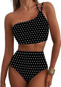 lot 23355 image: Herseas Womens High Waisted Bikini Sets One Shoulder Floral Print Swimsuits 2 piece Tummy Control Bathing Suits Size Large