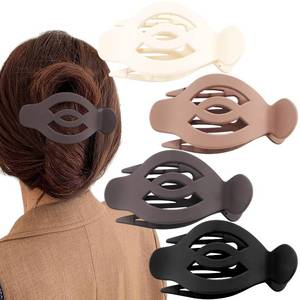 lot 23365 image: SuPoo 5 Inch Flat Claw Clips for Women Jumbo Flat Hair Clips French Concord Hair Clips Side Slide Volume Clips Strong Hold Lay Hair Barrettes Duck Billed Hair Claws for Thick Thin Hair 4PCS