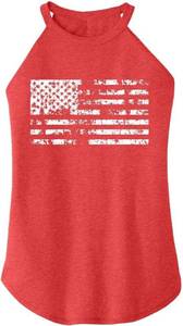 lot 23177 image: TAOHONG USA Flag Tank Top Women Halter Sleeveless Tops Patriotic 4th of July Shirts Distressed Graphic Summer Racerback Vest SIZE S