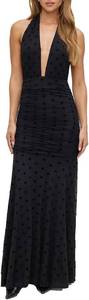 lot 23181 image: ABYOVRT Women Polka Dot Mesh Maxi Dress Deep V Neck Halter Backless Dress Cocktail Wedding Guest SIZE M