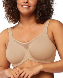 lot 23194 image: HSIA Minimizer Bras for Women Plus Size, Full Coverage Coolcomfort T Shirt Unlined Bra with Underwire for Heavy Breast SIZE 36DDD