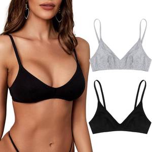 lot 23227 image: Womens Cotton Bralette Seamless Wireless Bra - Soft Unlined Comfort Bra for Sleeping, Everyday Wear SIZE L
