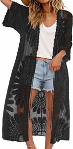 lot 23230 image: CHICGAL Womens Swimsuit Coverup Lace Bathing Suit Cover Up Beach Kimonos Long Cardigan Open Front Swimwear 2026 SIZE UNKNOWN