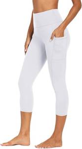 lot 23239 image: GAYHAY High Waisted Capri Leggings for Women - Soft Slim Yoga Pants for Running Cycling Workout SIZE XXL