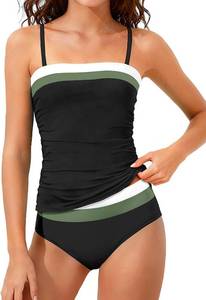 lot 23254 image: NAPU Girls Swimsuit Color Block Tankini Swimsuit Quick Dry 2 Piece Bathing Suit for Girls 9-16 Years Teens Swimwear Summer