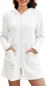 lot 23258 image: Gihuo Womens Terry Cloth Cover Up Long Sleeve Swimsuit Coverup Hooded Beach Robes SIZE L