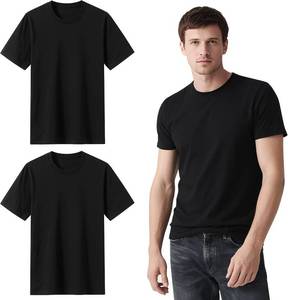 lot 23293 image: ORJ 2 Pack Men t Shirts Crew Neck Short Sleeve Mens Undershirt Plain Polyester tee Bulk Stretch Soft Tees SIZE L