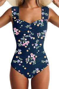 lot 26008 image: Womens One Piece Swimsuits Tummy Control Bathing Suits Modest Full Coverage Swimsuit Wide Straps Swimwear Size Medium