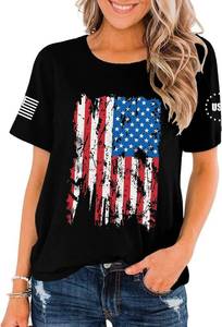 lot 26009 image: Woffccrd Womens American Flag Popsicle T-Shirts Tops 4th of July Patriotic Funny Graphic Tees Size XL Stock Photo Approximate No Flag On The Sleeve
