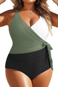 lot 26012 image: Yonique Plus Size One Piece Swimsuits for Women Tummy Control Bathing Suits Full Coverage Swimwear Size 18W