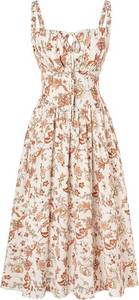 lot 26021 image: Scarlet Darkness Womens Floral Midi Dress Corset Sundresses 2026 Summer Spring Vacation Milkmaid Dresses