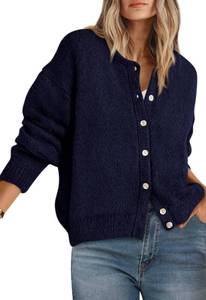 lot 26031 image: PRETTYGARDEN Long Sleeve Crewneck Button Down Womens Sweaters Spring Open Front Chunky Cardigan Sweaters for Women 2026 Size XXL