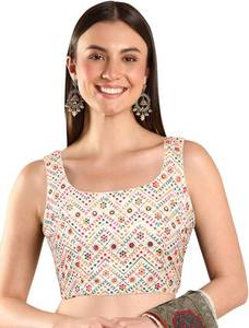 lot 26047 image: Chandrakala Sequin Embellished Readymade Saree Blouse for Women (B228-P) Size Small