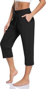 lot 26050 image: TARSE Womens Capri Yoga Pants Loose Soft Drawstring Workout Sweatpants Causal Lounge Pants with Pockets Size 3XL