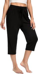 lot 26051 image: CULAYII Womens Capri Yoga Pants Quick Dry High Waisted Hiking Lightweight Pants Drawstring Outdoor Pants for Women Size XXL