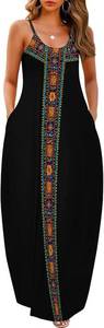 lot 26052 image: Wolddress Womens Maxi Dress with Pockets 2026 Casual Strap Plus Size Loose Plain Long Office Summer Beach Travel Dresses Size Large