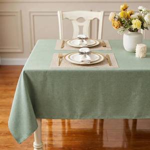 lot 26057 image: IVAPUPU Textured Linen Table Cloth for Rectangle Tables - Sage Green Tablecloths Rectangular Waterproof Wrinkle Free Wipeable Dining Table Cover for Spring Wedding Birthday Kitchen Decor, 52 x 70 Inch