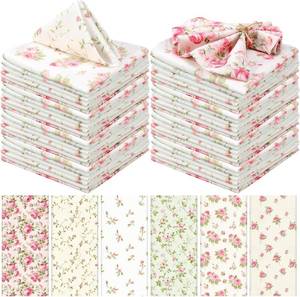 lot 26061 image: 12 Pcs Floral Cloth Napkins 6 Patterns Washable Dinner Tea Party Napkins Reusable Plant Flowers Square Napkin Cotton Towel Decorative for Summer Wildflower Party(Pink Rose)