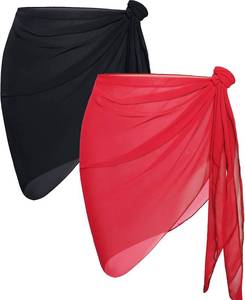 lot 26090 image: CHICGAL 2 Pieces Women Beach Sarong Bathing Suit Wrap Skirt Sheer Bikini Swimsuit Cover Ups for Swimwear