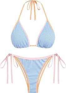lot 26091 image: ZAFUL Textured Halter Bikini for Women 2 Piece Triangle Bikini Sets Sexy High Cut Bathing Suit Side Tie Swimsuits Size Small