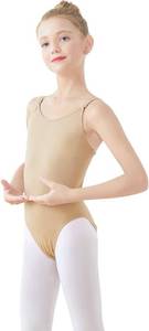 lot 26115 image: Dayrose Girls Nude Leotard, Seamless Dance Undergarment for Girls with Adjustable Straps for BalletGymnasticsSkating Size Large