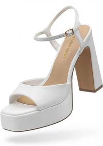 lot 26126 image: DREAM PAIRS Platform Heels for Women, Square Toe Chunky High Heels Ankle Strap Sandals for Wedding Party Formal Event, Size 8.5