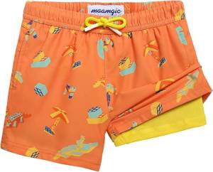 lot 26140 image: maamgic Boys Swim Trunks with Compression Liner Toddler Stretch Swim Shorts Size 1416