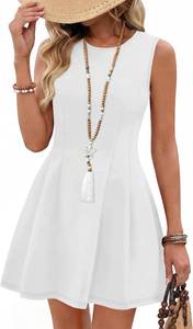 lot 26163 image: OFEEFAN Summer Dresses for Women 2026 Elegant Cocktail Short Dress, White, Size Small