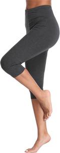 lot 26168 image: Kotii Womens Lightweight Soft Capri Leggings Crop Leggings 34 Stretch Yoga Pants, Grey, Fits Sizes Small-Medium