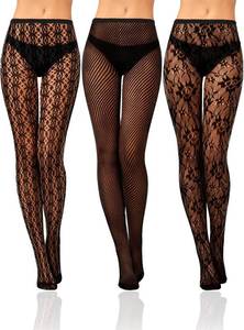 lot 26175 image: Bencailor Women Fishnet Stocking Tight Legging Stripes Floral Cobweb Tight Stockings Small Hole High Pantyhose Lace