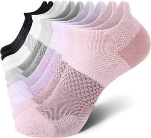 lot 26185 image: CS CELERSPORT 5 Pairs Womens Ankle Running Socks Cushioned Athletic Sport Socks with Tab