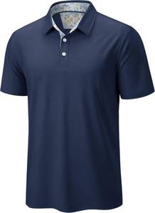lot 26205 image: MAGNIVIT Mens Polo Shirts Short Sleeve Performance Golf Polo Moisture Wicking Printed Collar Golf Shirt for Business Casual, Size Large