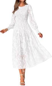 lot 26265 image: BTFBM Wedding Guest Dresses for Women Spring Fashion 2026 Casual Long Sleeve Floral Maxi Boho Homecoming Dress SIZE L